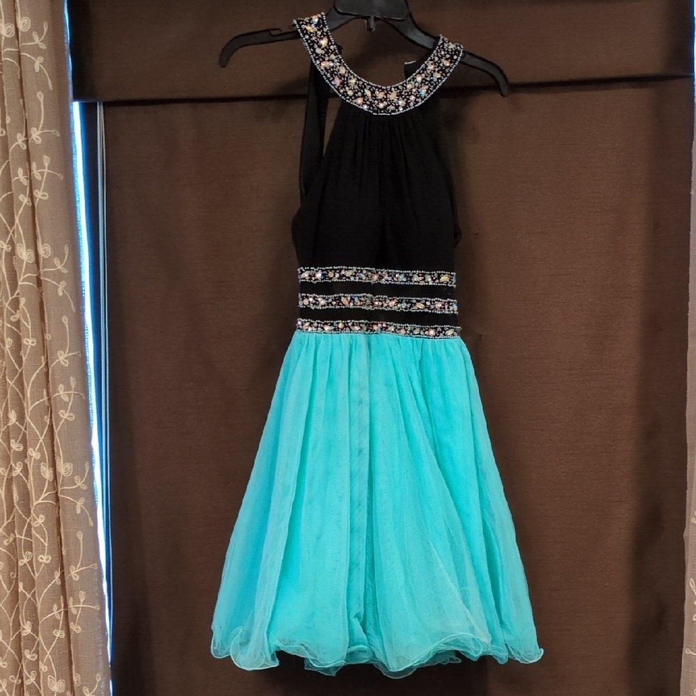 Elegant Black and Blue Kids Dress
